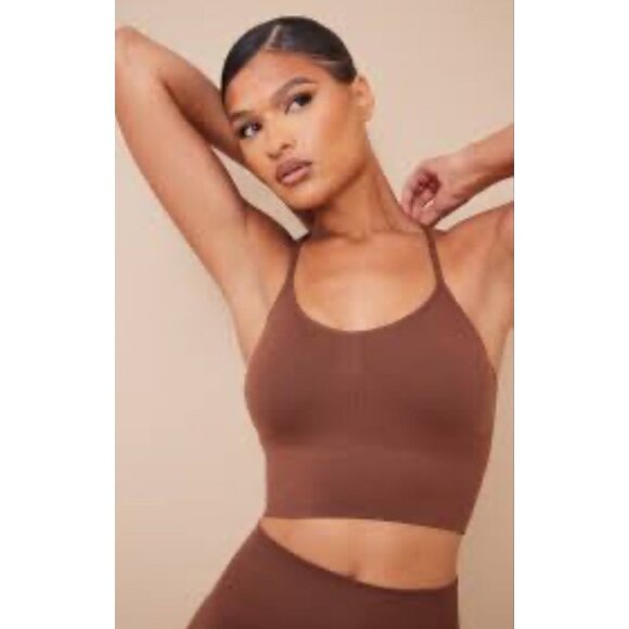 ~NWT PLT  Seamless Sports Bra With Strappy Back Design - Picture 1 of 12